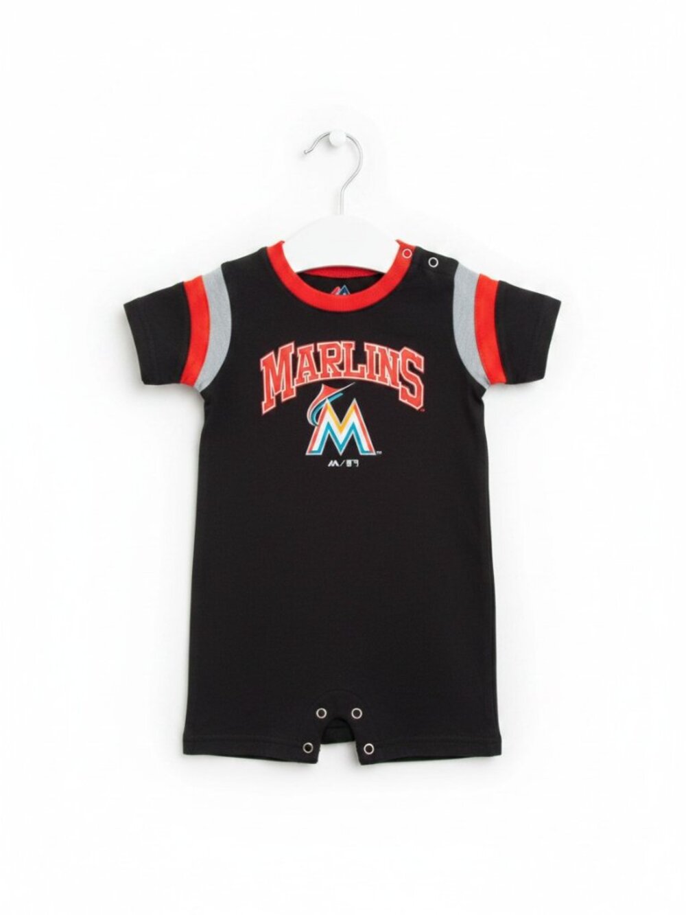 Majestic MLB Miami Marlins Baseball Black Romper 24 Months